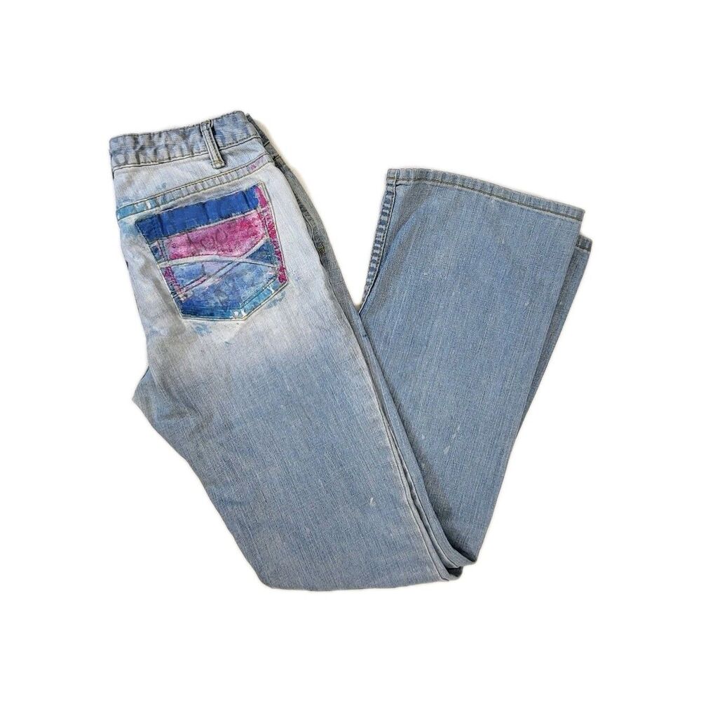 Aeropostale Jeans Hailey Skinny Flare Curvy Size 5/6 Long Art to Wear Y2K READ